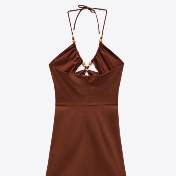 brown halter dress zara Flirtini One Shoulder Maxi Dress